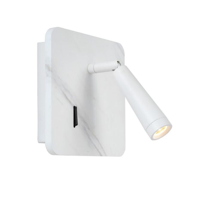 Wood wall light white, Oregon, 3W, 3000K LED, with switch