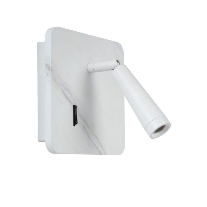 Wood wall light white, Oregon, 3W, 3000K LED, with switch