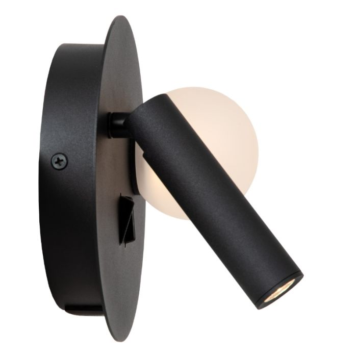 Black bedside lamp modern, Matiz, 3,5W, 3000K LED, with switch