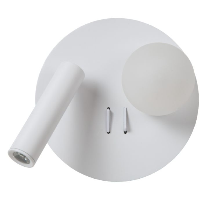 White bedside lamp modern, Matiz, 3,5W, 3000K LED, with switch
