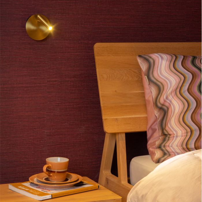 Golden bedside lamp modern, Jolijn, 2W, 3000K LED, with switch