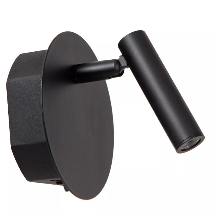 Black bedside lamp modern, Jolijn, 2W, 3000K LED, with switch