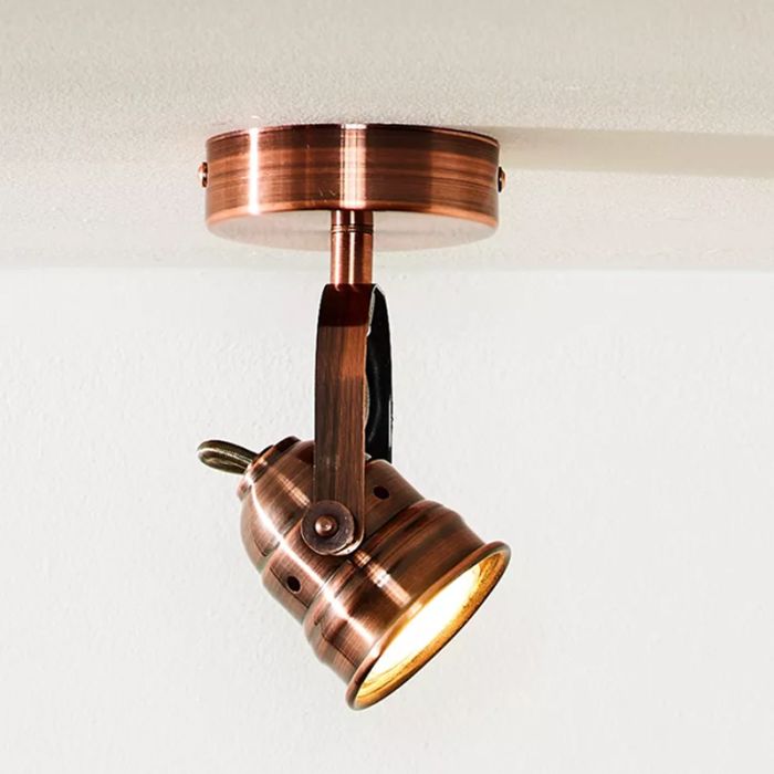 Copper ceiling spotlight rustic, Cigal