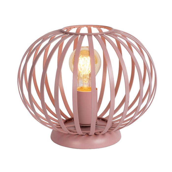 Pink table lamp modern, Merlina, with switch