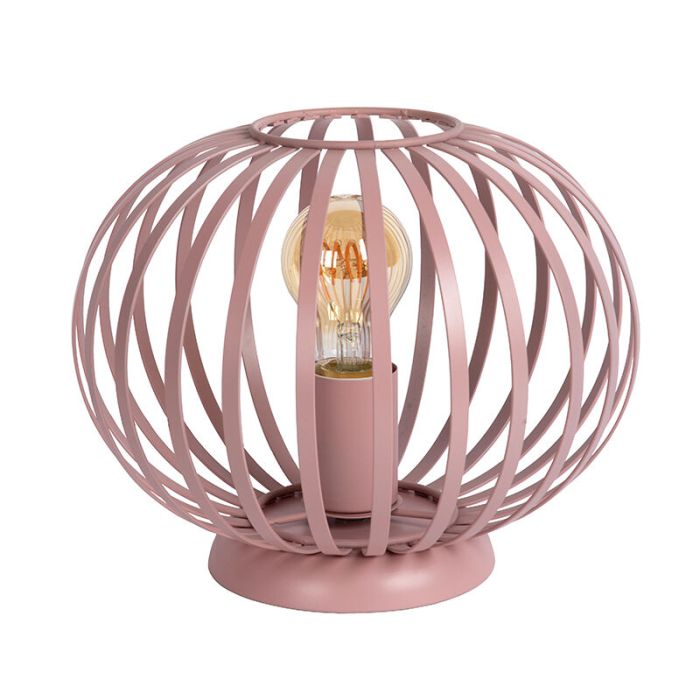 Pink table lamp modern, Merlina, with switch