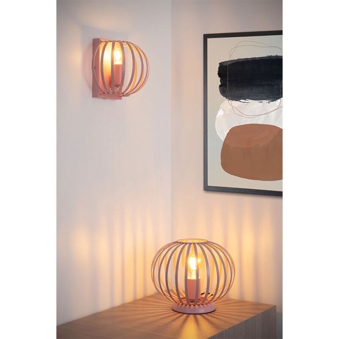 Pink table lamp modern, Merlina, with switch