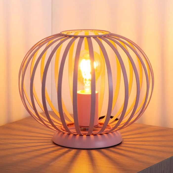 Pink table lamp modern, Merlina, with switch