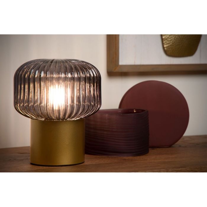 Golden table lamp retro, Jany, with switch
