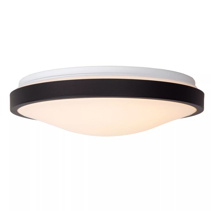 Black bathroom ceiling light modern, Dasher, 18W, 2700K LED, IP44