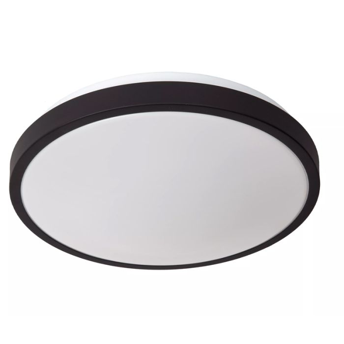 Black bathroom ceiling light modern, Dasher, 18W, 2700K LED, IP44