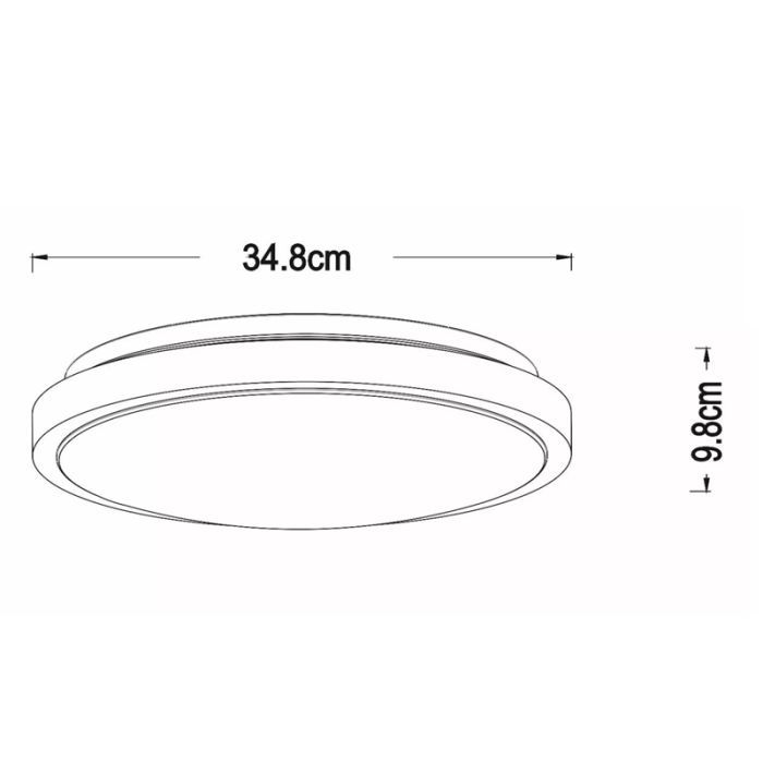 White bathroom ceiling light modern, Dasher, 18W, 2700K LED, IP44