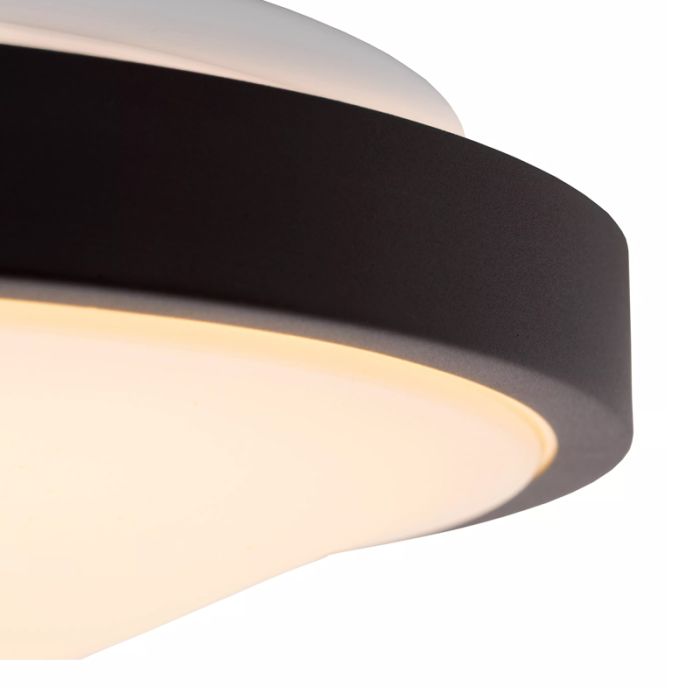 Black bathroom ceiling light modern, Dasher, 24W, 2700K LED, IP44