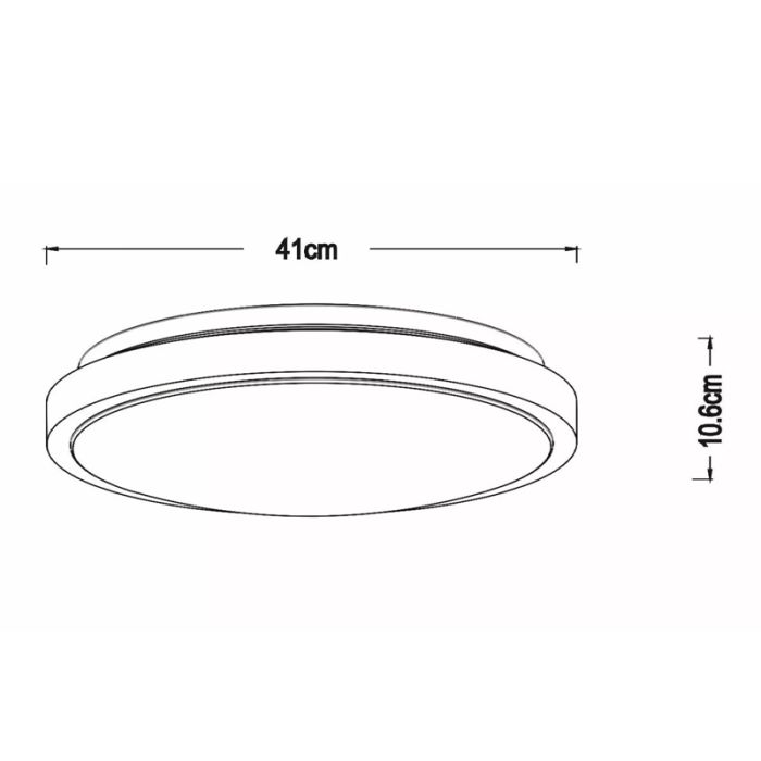 Black bathroom ceiling light modern, Dasher, 24W, 2700K LED, IP44
