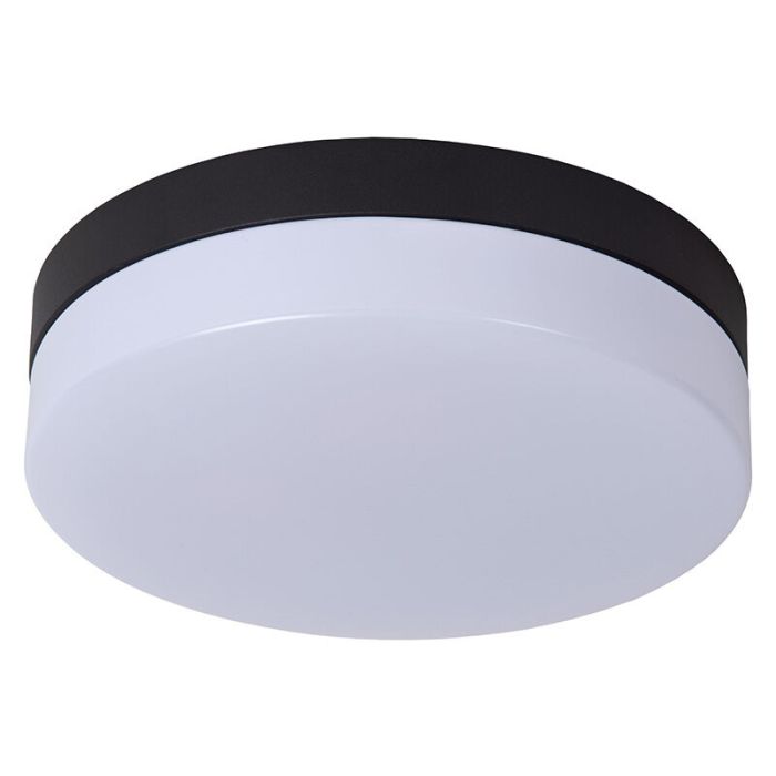 Black bathroom ceiling light plastic, Biskit, 12W, 2700K LED, IP44
