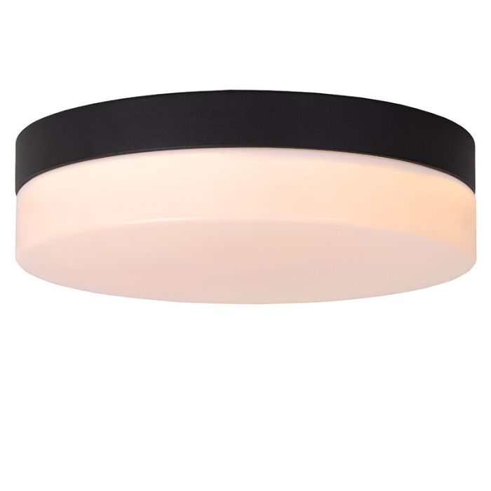 Black bathroom ceiling light plastic, Biskit, 12W, 2700K LED, IP44