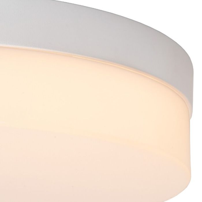 White bathroom ceiling light plastic, Biskit, 12W, 2700K LED, IP44