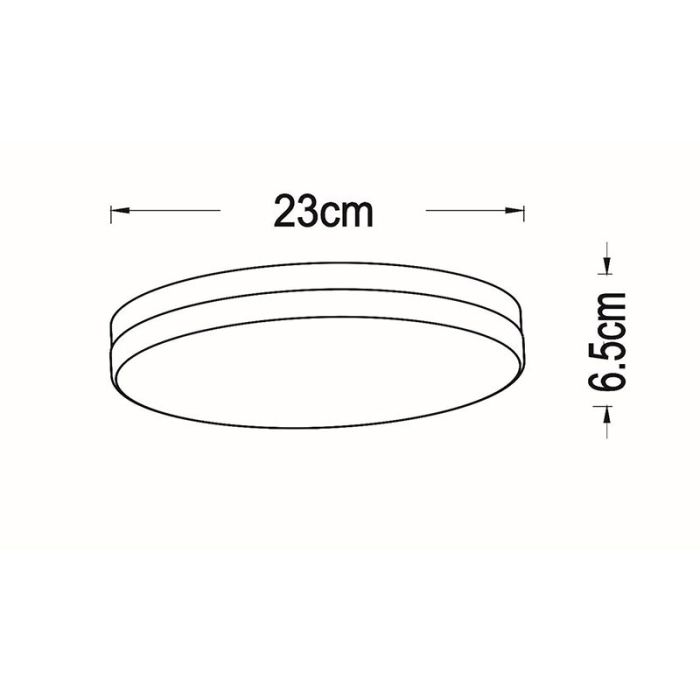 White bathroom ceiling light plastic, Biskit, 12W, 2700K LED, IP44