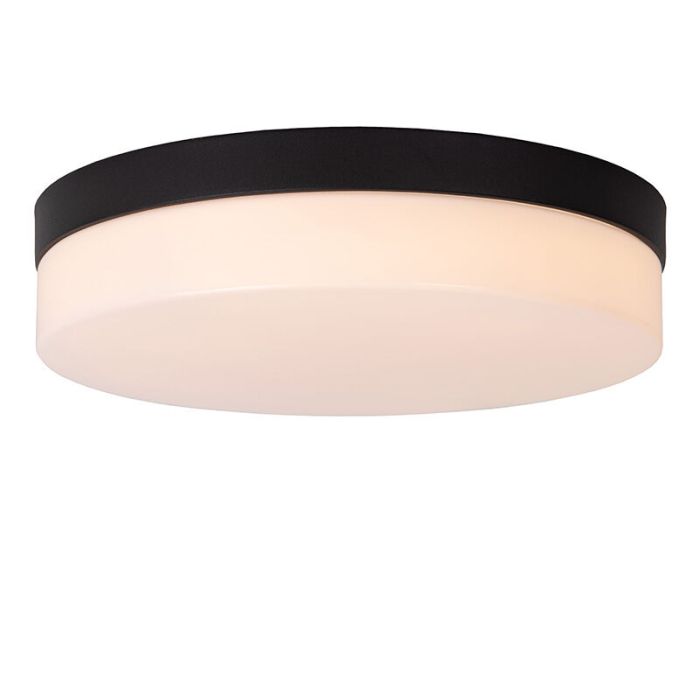 Black bathroom ceiling light plastic, Biskit, 18W, 2700K LED, IP44