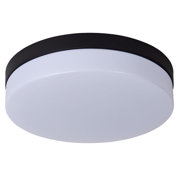 Black bathroom ceiling light plastic, Biskit, 18W, 2700K LED, IP44