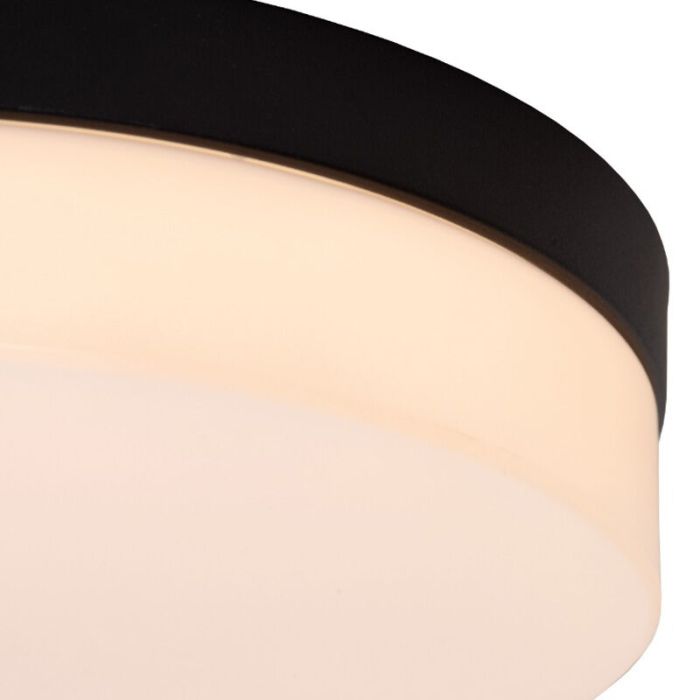 Black bathroom ceiling light plastic, Biskit, 18W, 2700K LED, IP44