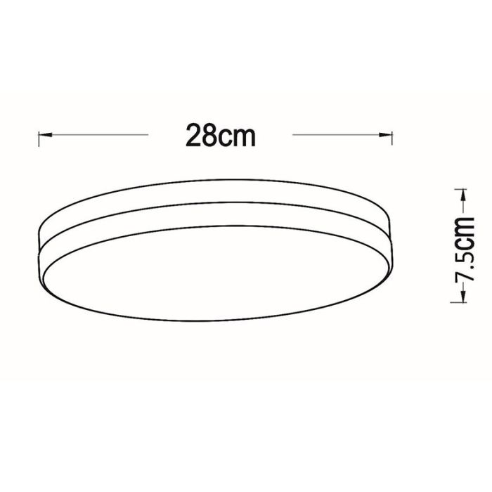 Black bathroom ceiling light plastic, Biskit, 18W, 2700K LED, IP44