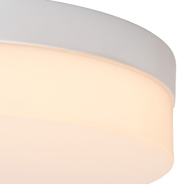 White bathroom ceiling light plastic, Biskit, 18W, 2700K LED, IP44
