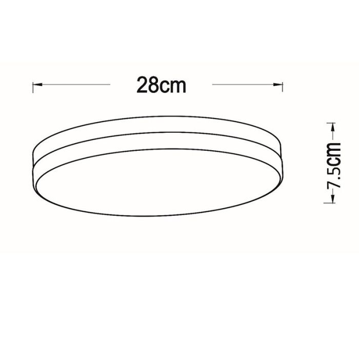White bathroom ceiling light plastic, Biskit, 18W, 2700K LED, IP44