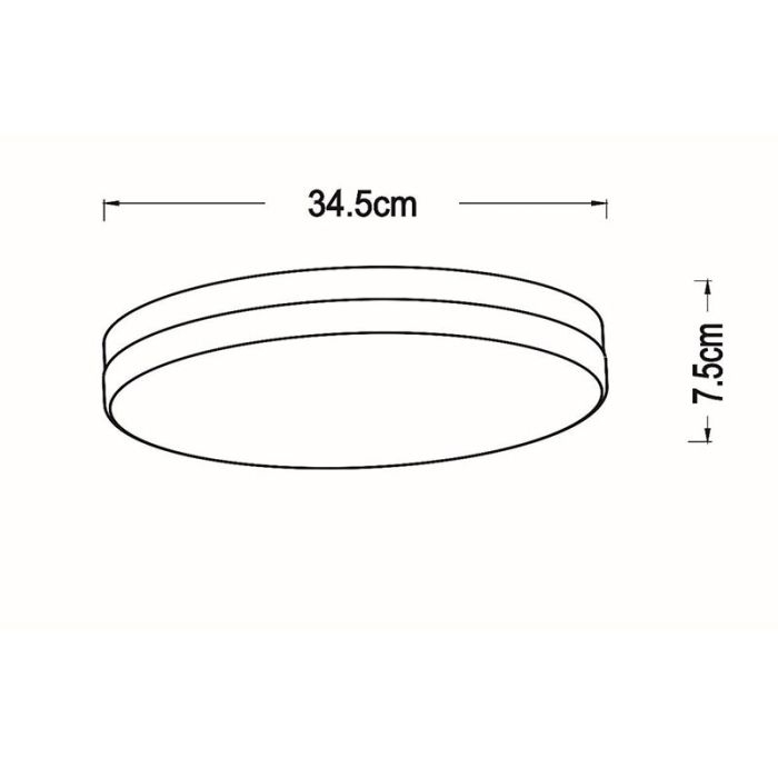 Black bathroom ceiling light plastic, Biskit, 24W, 2700K LED, IP44