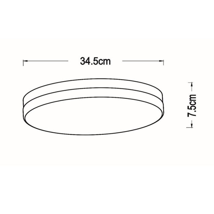 White bathroom ceiling light plastic, Biskit, 24W, 2700K LED, IP44