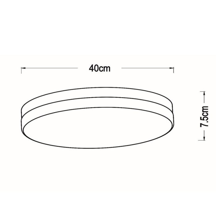White bathroom ceiling light plastic, Biskit, 36W, 2700K LED, IP44