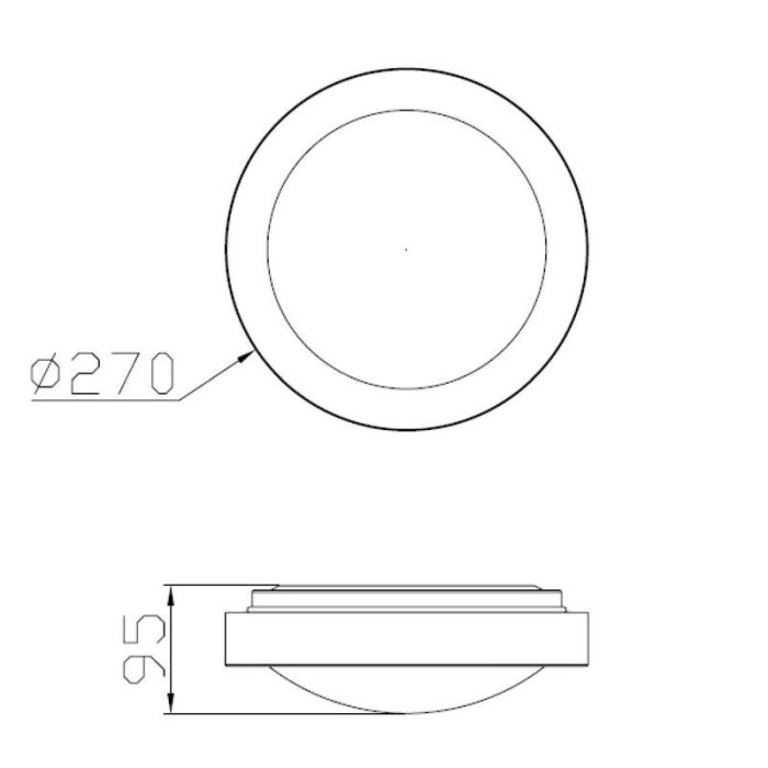 Chrome flush ceiling light plastic, Fresh, IP44