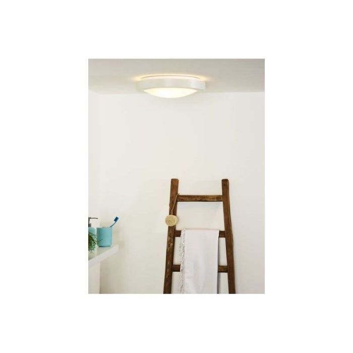 White flush ceiling light aluminium, Fresh, IP44