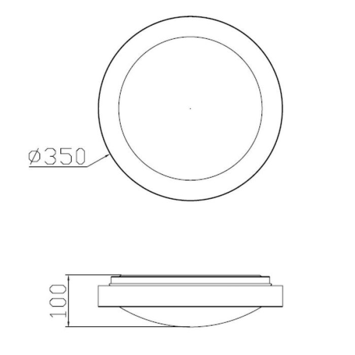 White flush ceiling light aluminium, Fresh, IP44