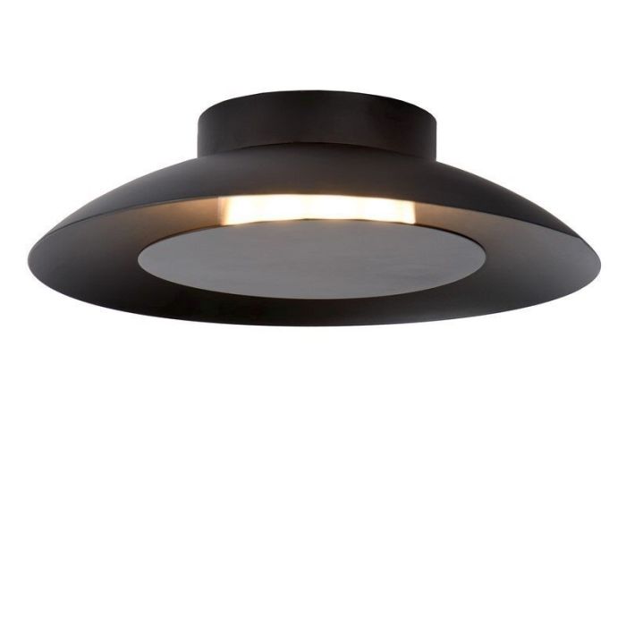 Black flush ceiling light modern, Foskal, 6W, 2700K LED