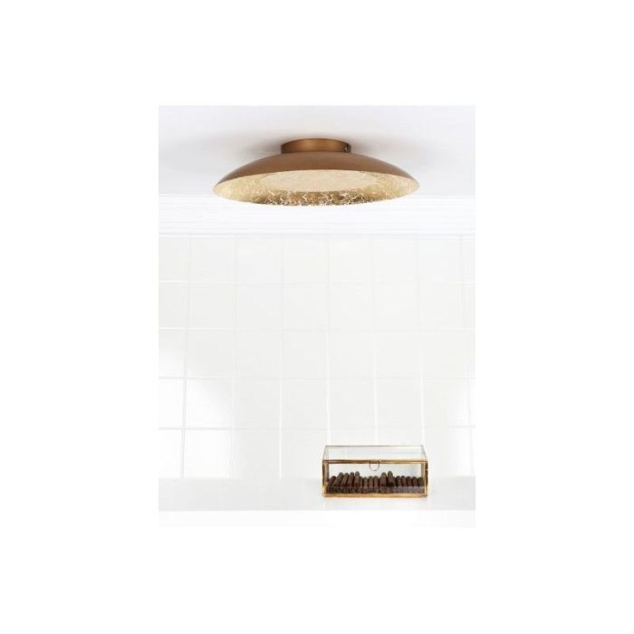 Golden flush ceiling light modern, Foskal, 12W, 2700K LED