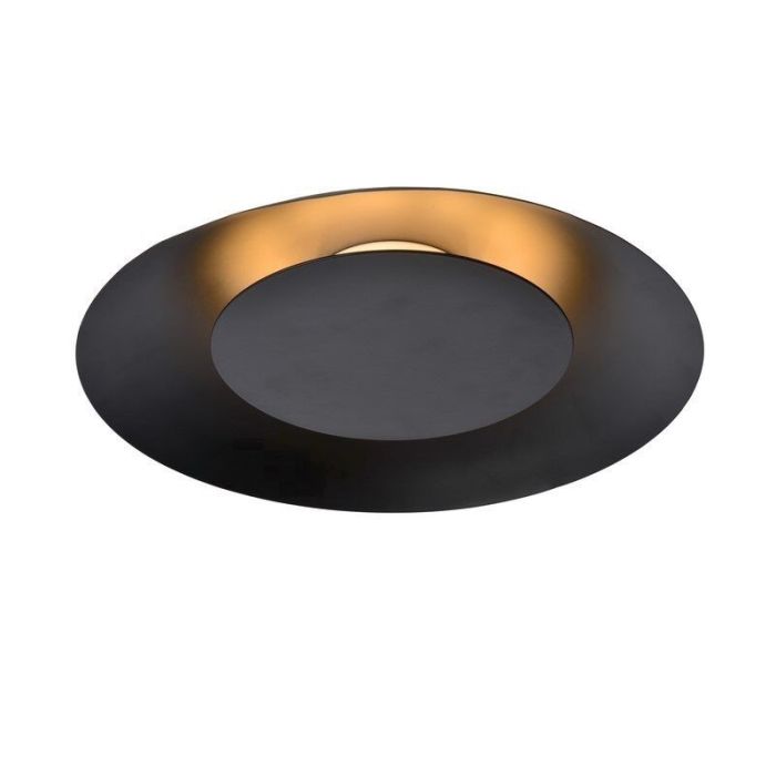 Black flush ceiling light modern, Foskal, 12W, 2700K LED