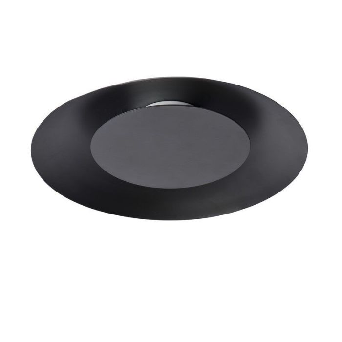 Black flush ceiling light modern, Foskal, 12W, 2700K LED