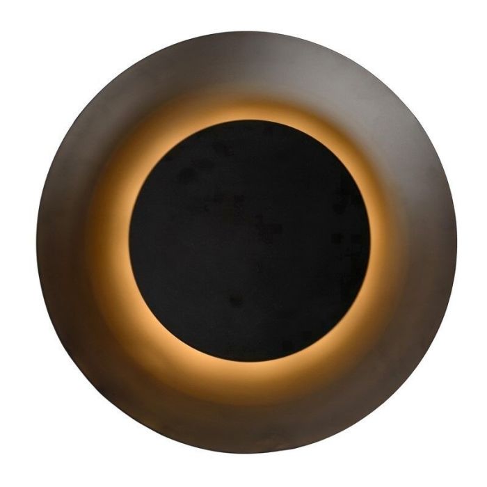 Black flush ceiling light modern, Foskal, 12W, 2700K LED