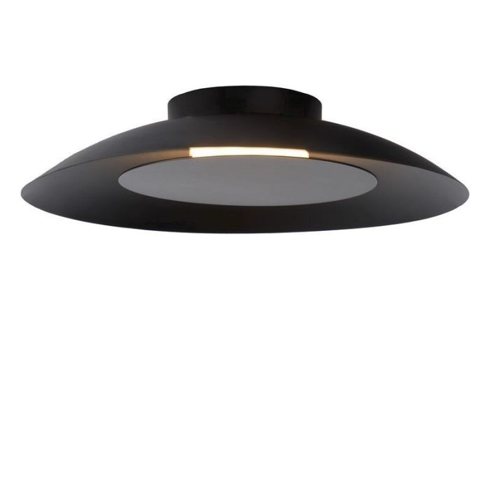 Black flush ceiling light modern, Foskal, 12W, 2700K LED
