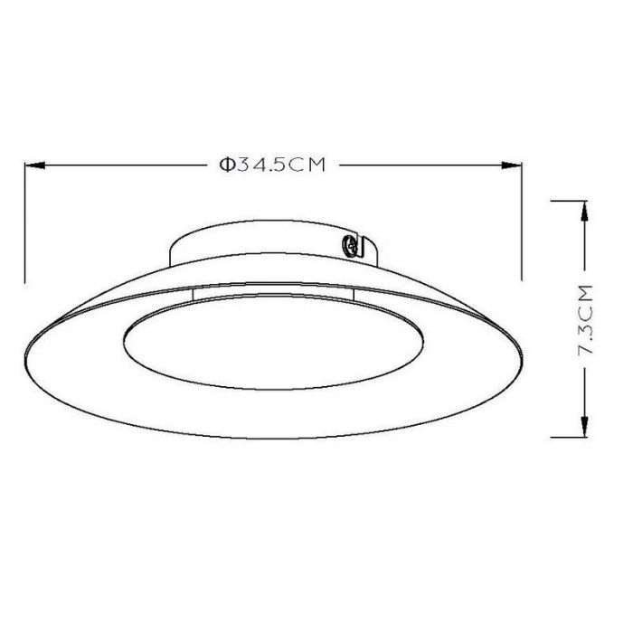 Black flush ceiling light modern, Foskal, 12W, 2700K LED