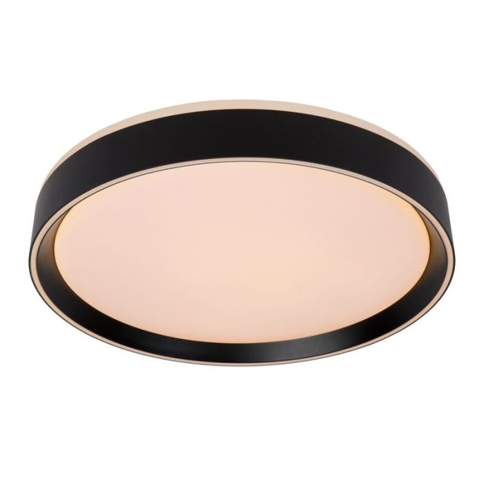 Black flush ceiling light modern, Nuria, 24W, 2700K LED