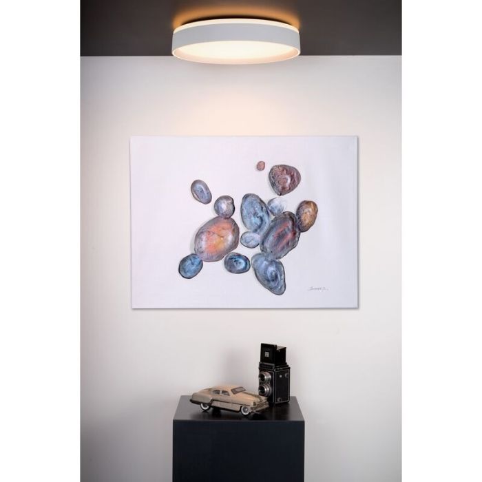 White flush ceiling light modern, Nuria, 24W, 2700K LED