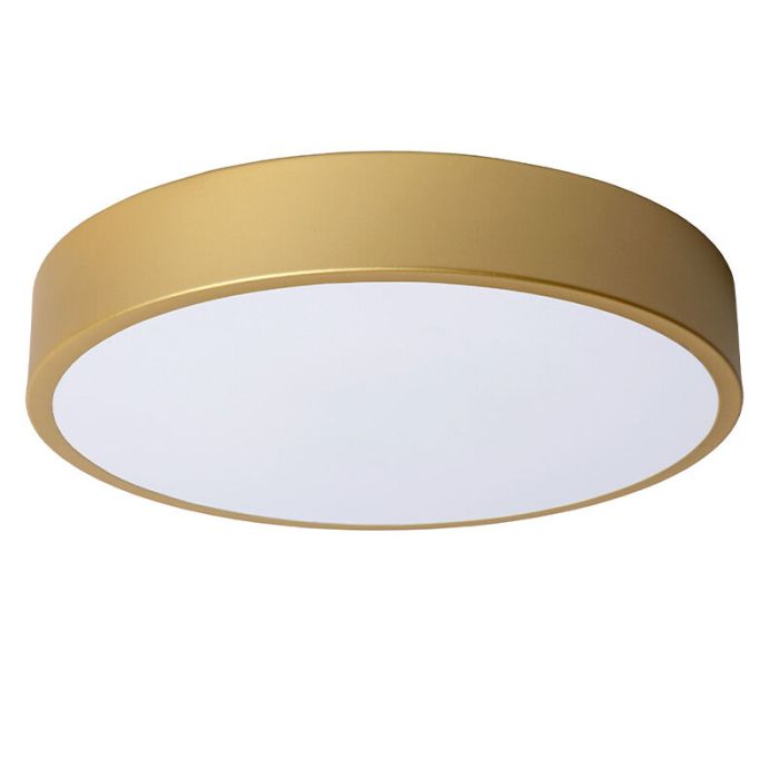 Golden flush ceiling light modern, Unar, 18W, 2700K LED, 3-step dimmable