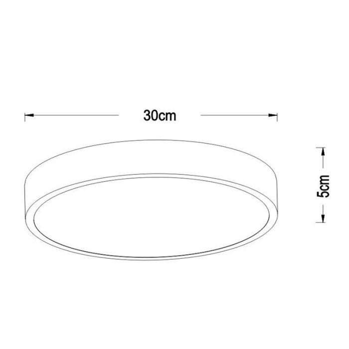 Golden flush ceiling light modern, Unar, 18W, 2700K LED, 3-step dimmable