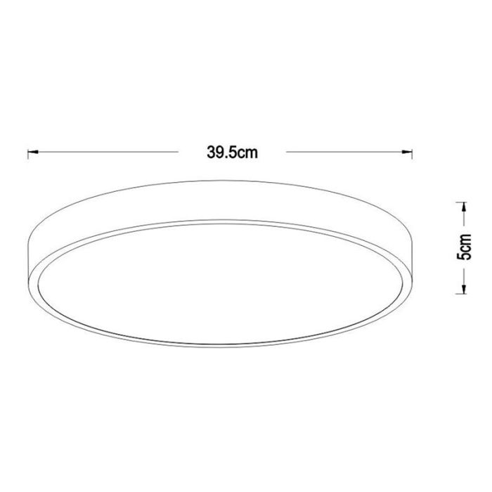Golden flush ceiling light modern, Unar, 24W, 2700K LED, 3-step dimmable