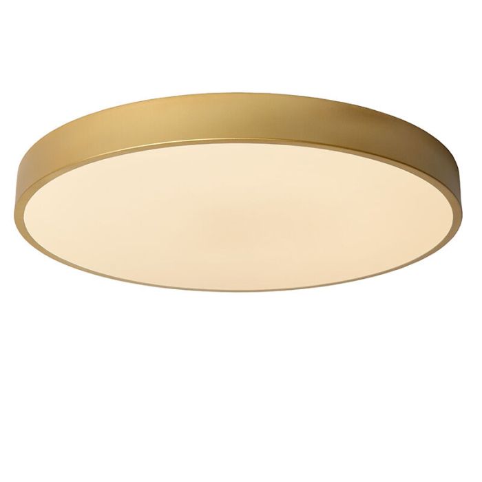Golden flush ceiling light modern, Unar, 36W, 2700K LED, 3-step dimmable