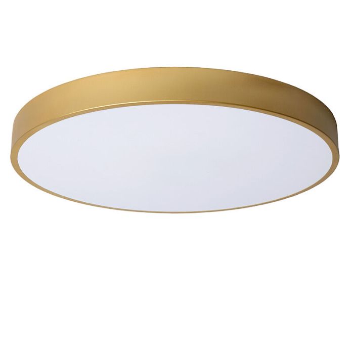 Golden flush ceiling light modern, Unar, 36W, 2700K LED, 3-step dimmable