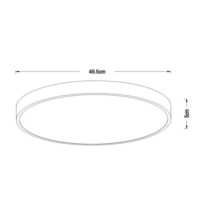 Golden flush ceiling light modern, Unar, 36W, 2700K LED, 3-step dimmable