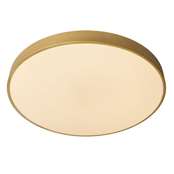 Golden flush ceiling light modern, Unar, 60W, 2700K LED, 3-step dimmable