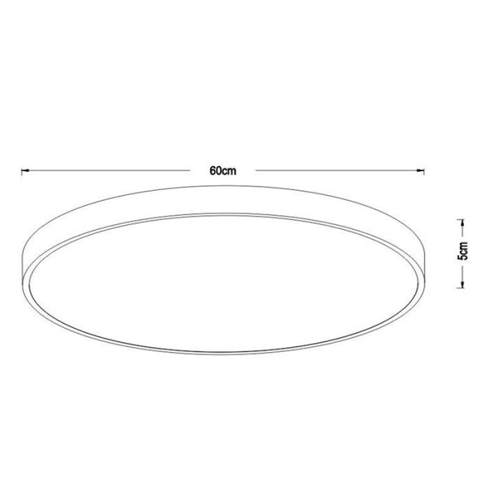 Golden flush ceiling light modern, Unar, 60W, 2700K LED, 3-step dimmable